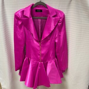AKIRA Fuchsia Peplum Blazer Mini Dress
